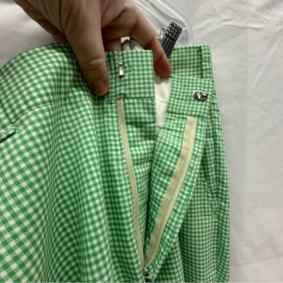 Luettgens Mens Vintage Green Checked Gingham Trousers Pants Size 36 x 32 - Picture 4 of 7
